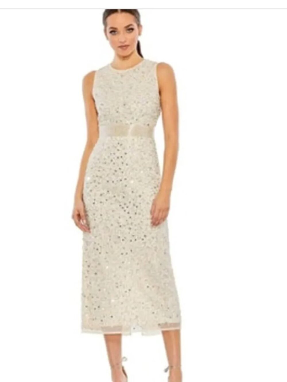 Mac Duggal 93758 Dress Geometric Embellished Sleeveless Column Dress NWT 12